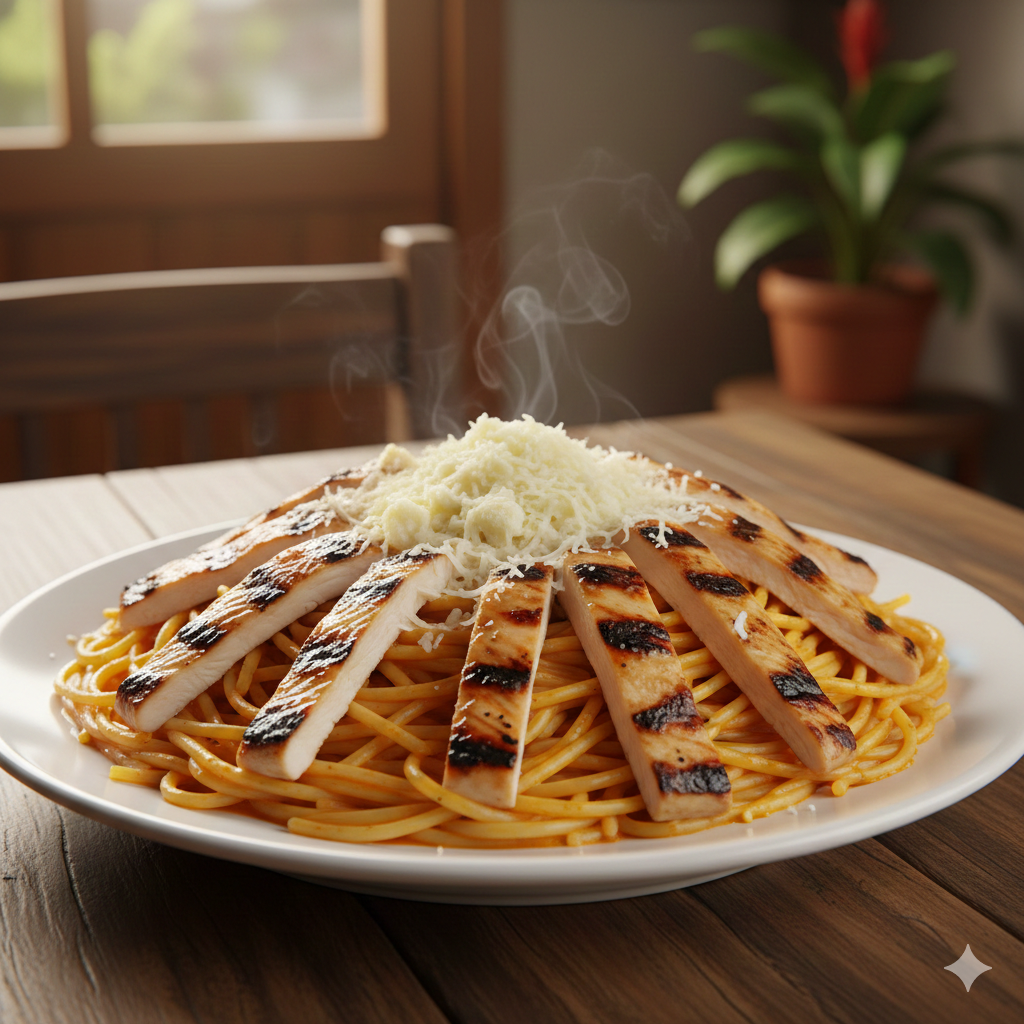 Spaguettis con Pollo